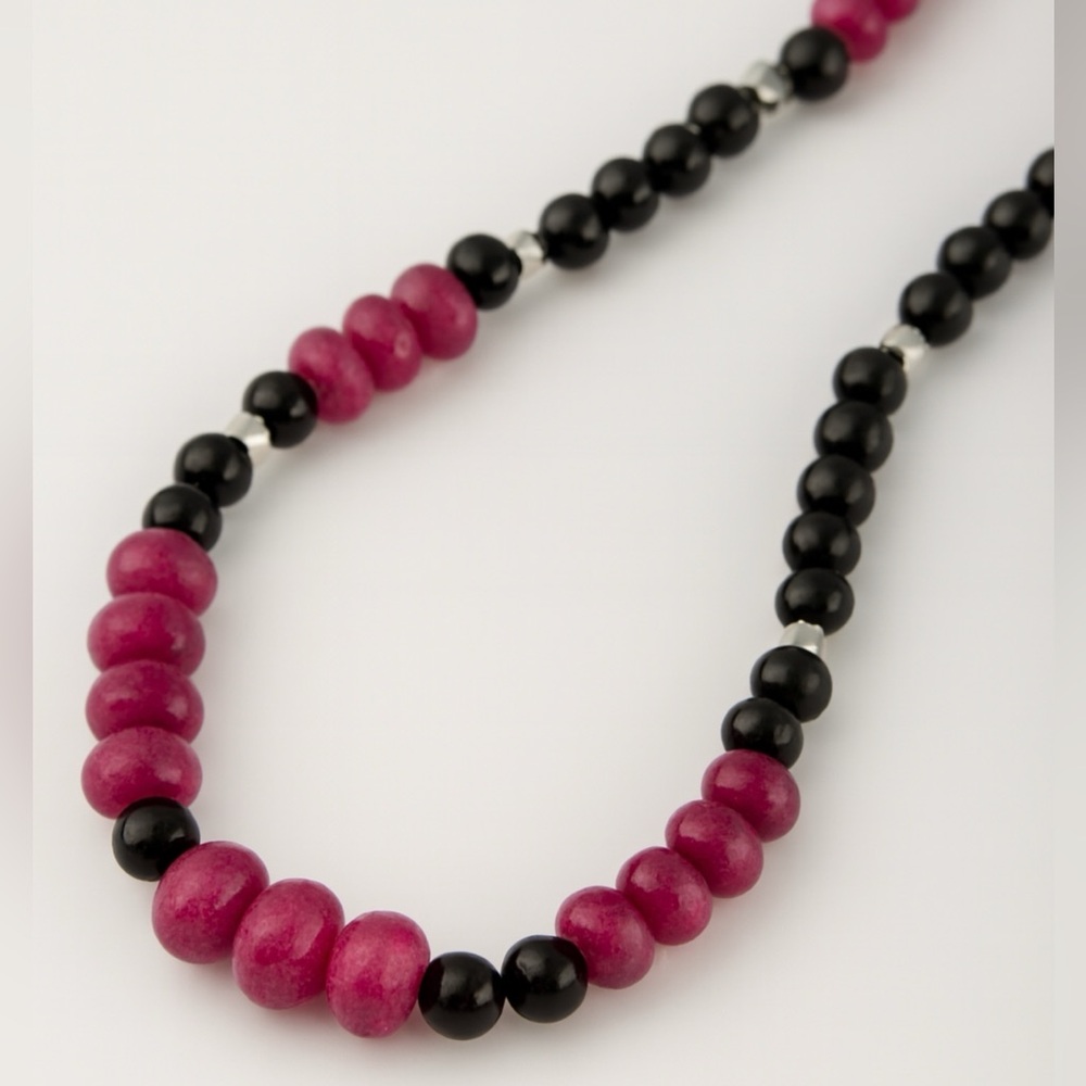 Black Ruby Obsidian Beaded Necklace - image 3